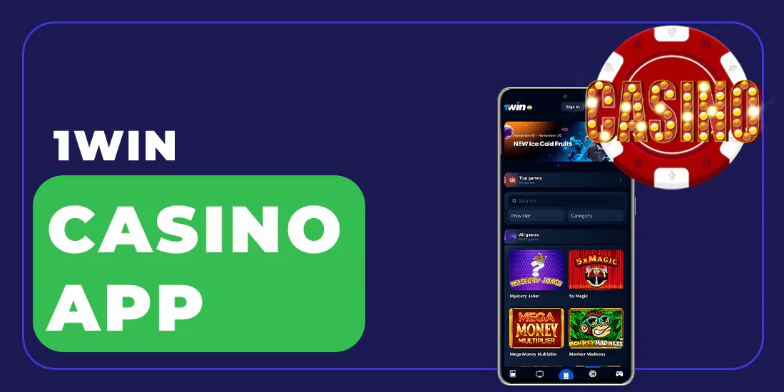 All 1win casino app features.