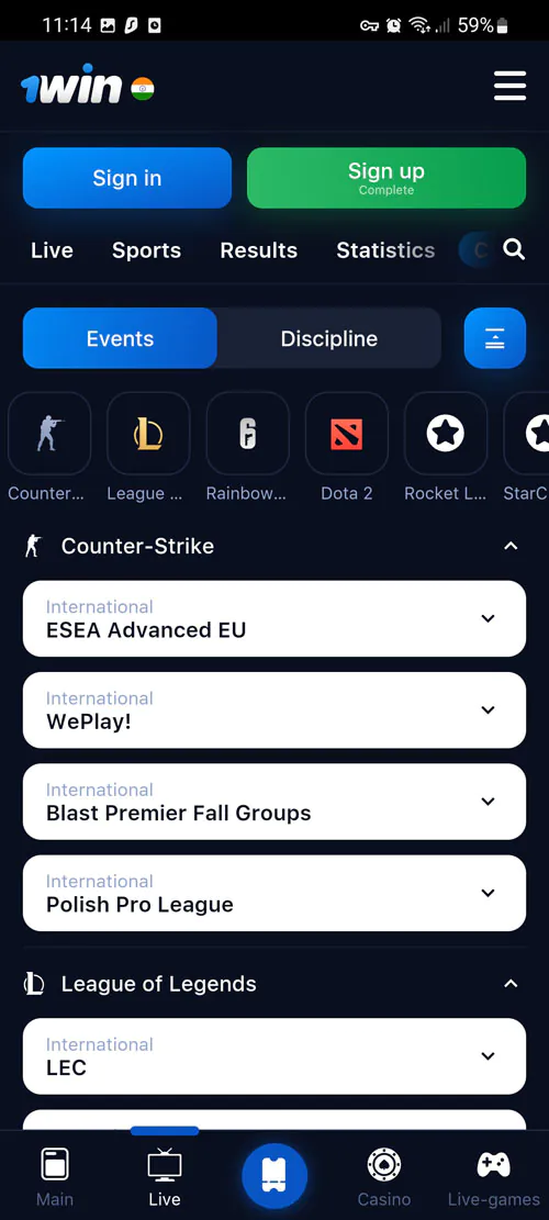 1win app cybersport