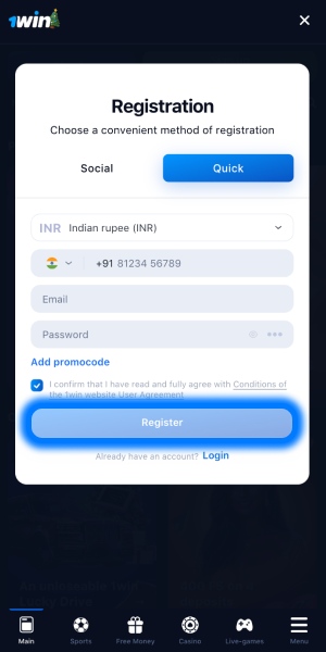 app complete registration